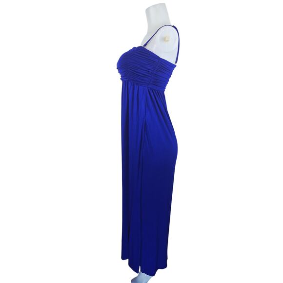 Soma Brilliant Blue Built in Bra Summer Pockets Soft Comfortable Maxi Dress S - Picture 2 of 6